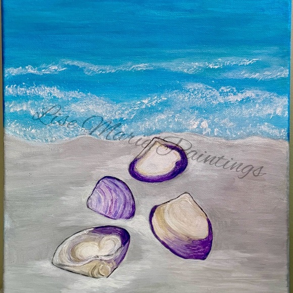 Seashell Acrylic Painting Original by Artist - Picture 1 of 1